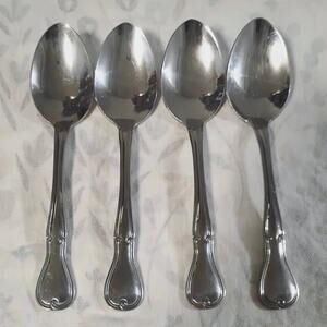 4 Reed & Barton Regents Park Teaspoons 6 1/8" Stainless Glossy Korea